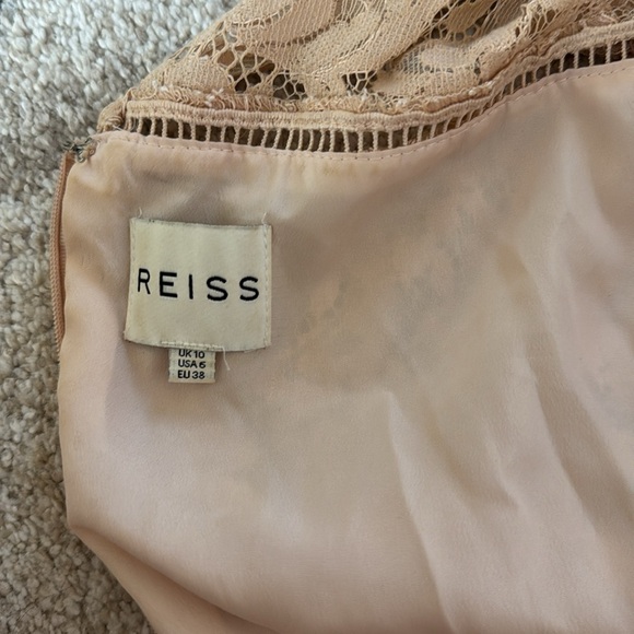 Reiss Cream Sheath Dress with Mandarin Collar and Bishop Sleeves,6 - Picture 8 of 8